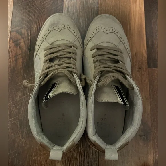 EUC Shu Shop Beige High-Top Sneakers - Picture 5 of 8